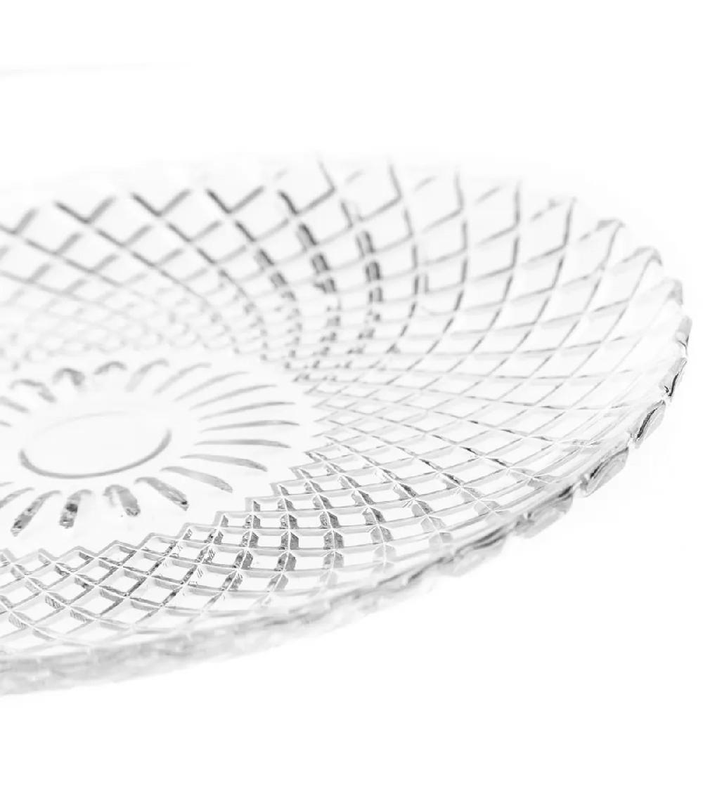 Wadiga Assiette à Dessert Transparente Verre à Motifs Harlequin 15x15x1cm