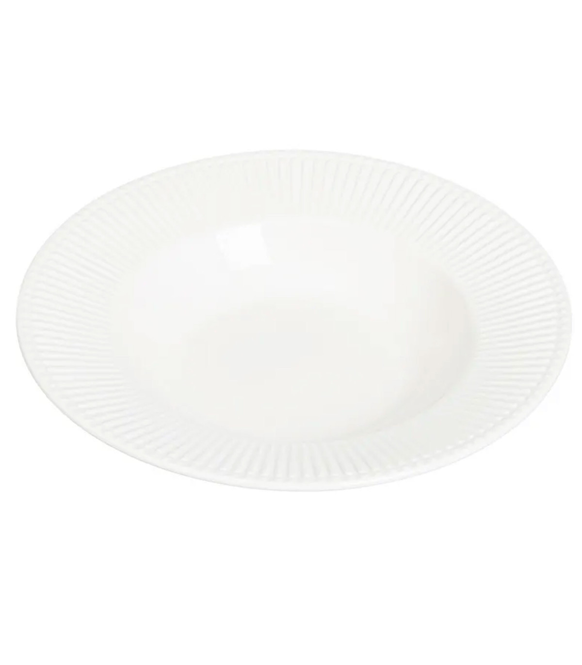 wadiga Assiette à soupe en porcelaine blanche striée 22x22x4cm