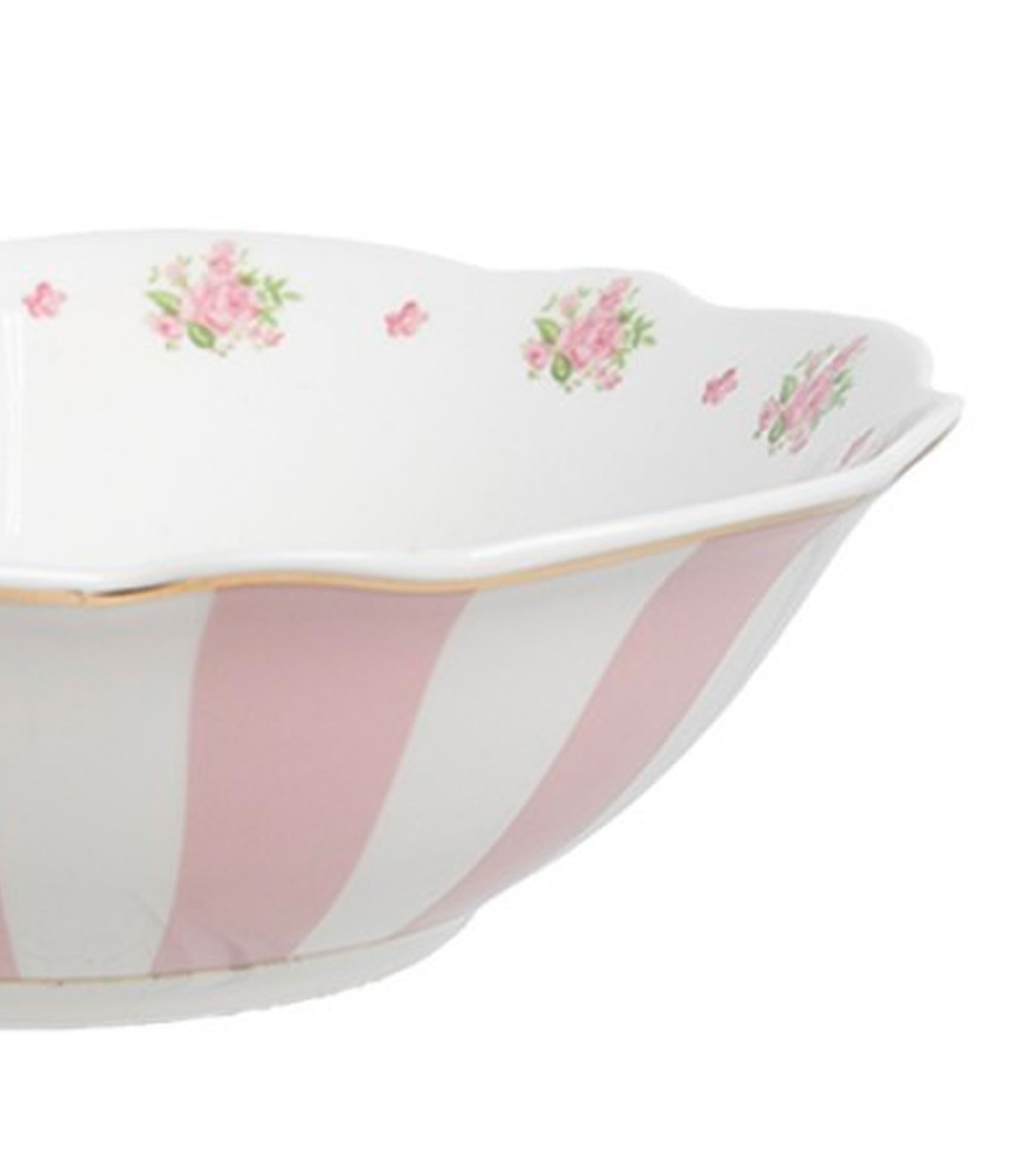 Wadiga Assiette Creuse En Porcelaine Blanche Motif Fleuri Roses 15x15x5cm