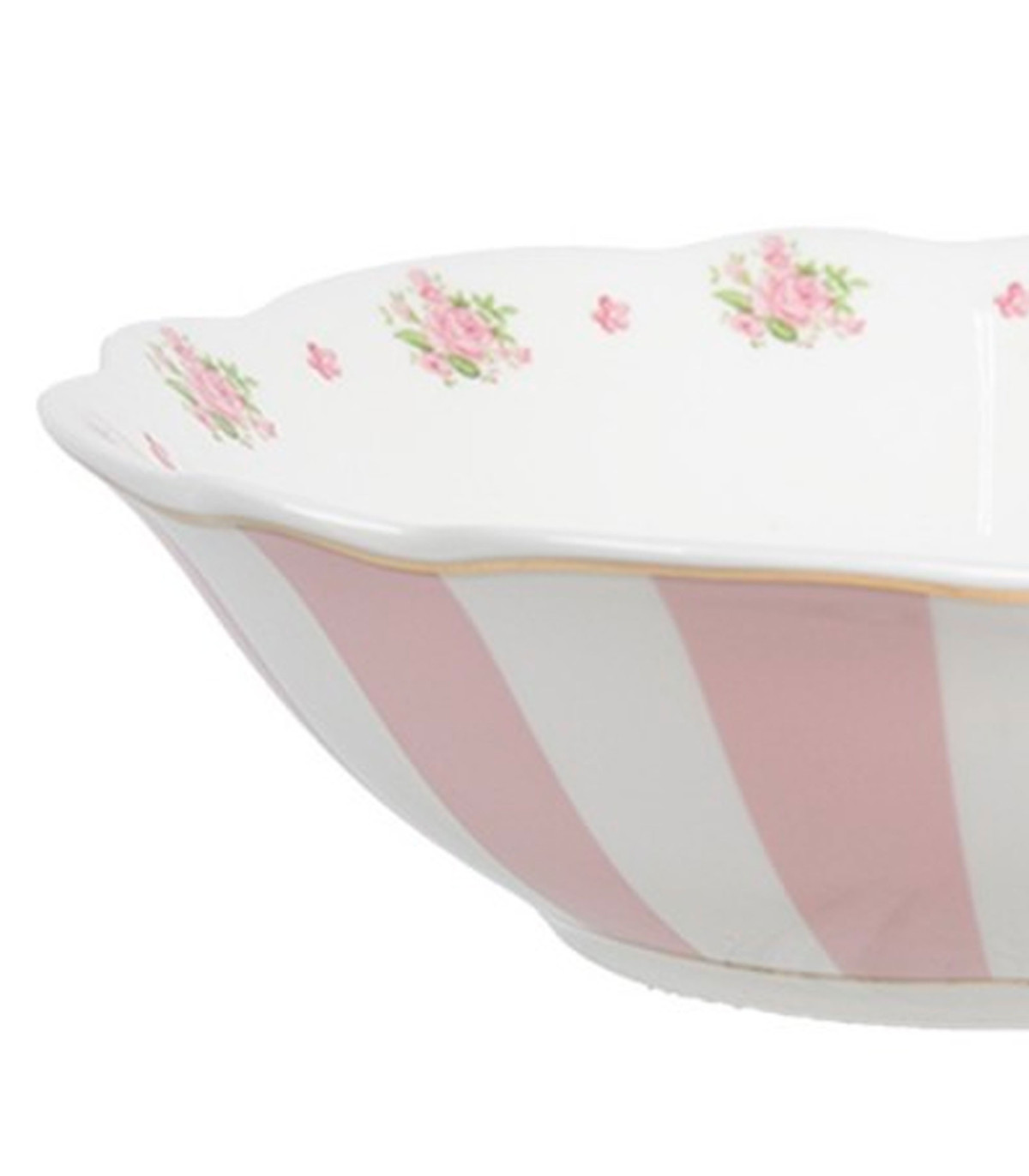 Wadiga Assiette Creuse En Porcelaine Blanche Motif Fleuri Roses 15x15x5cm