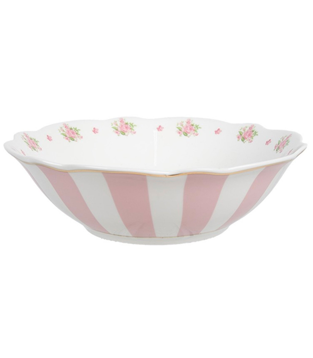 wadiga Assiette creuse en porcelaine blanche motif fleuri roses 15x15x5cm