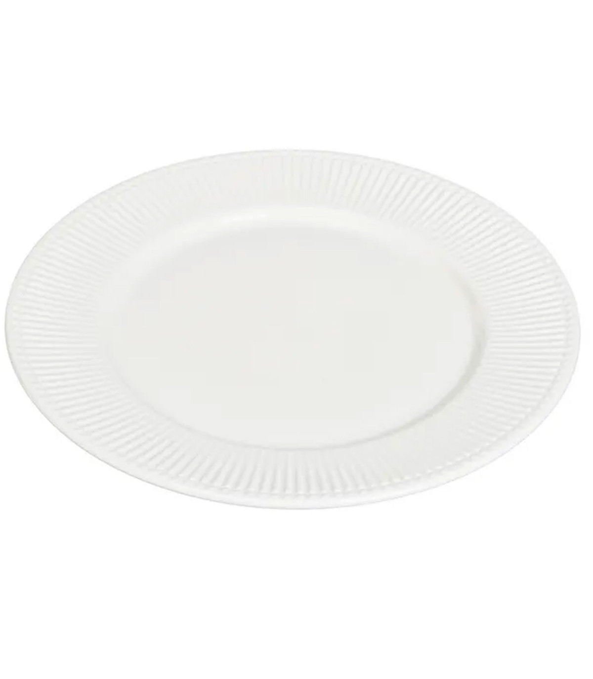 wadiga Assiette en porcelaine blanche striée 27x27x2cm
