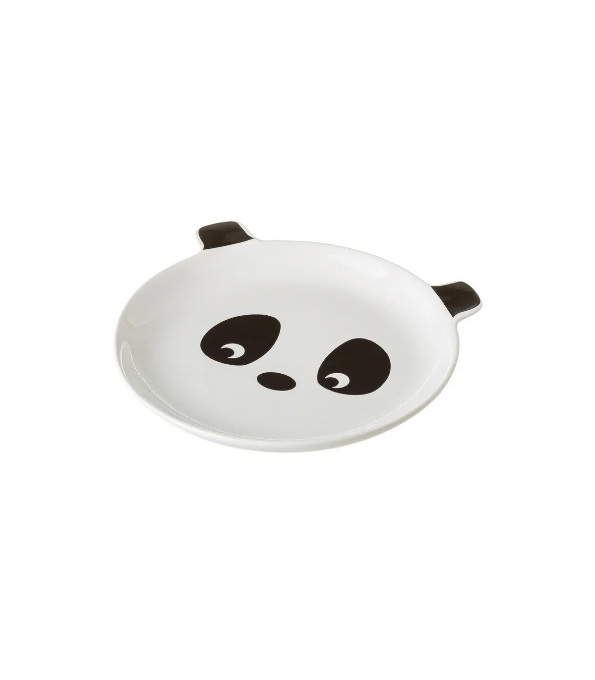 wadiga Assiette enfant Panda blanc et noir en Céramique