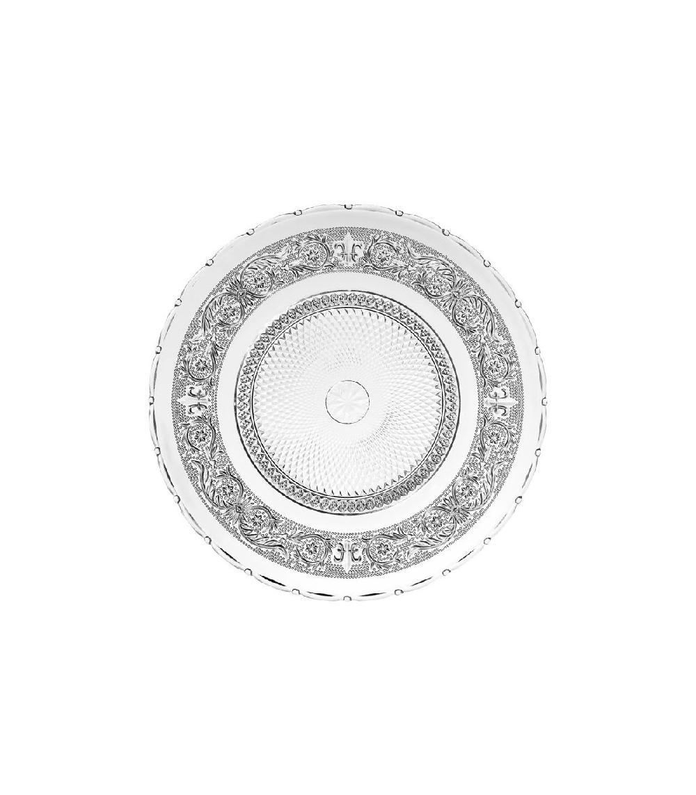 wadiga Assiette transparente verre à motifs romance - 30x30x2cm
