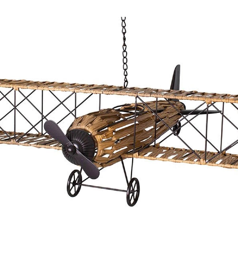 Wadiga Avion Déco à Suspendre En Métal Et Bois 78x25cm