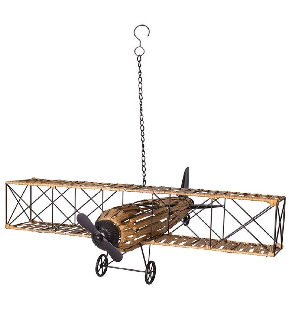 wadiga Avion déco à suspendre en métal et bois 78x25cm