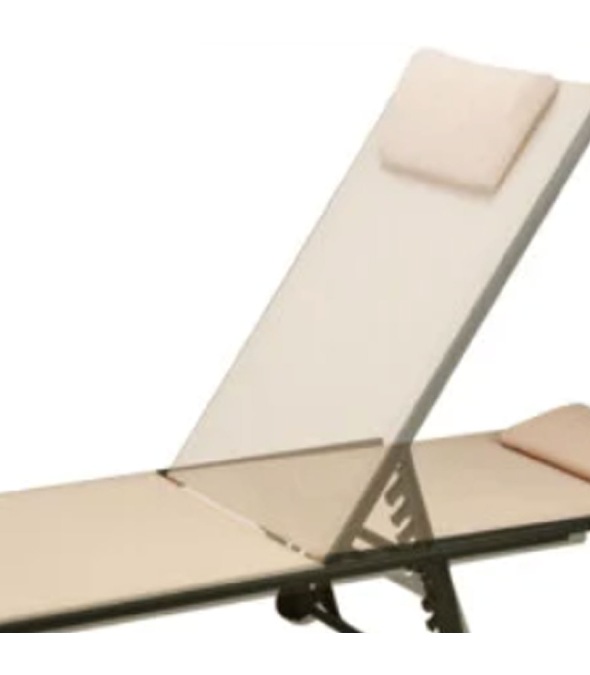 Wadiga Bain De Soleil Aluminium Et Toile Beige Avec Oreiller