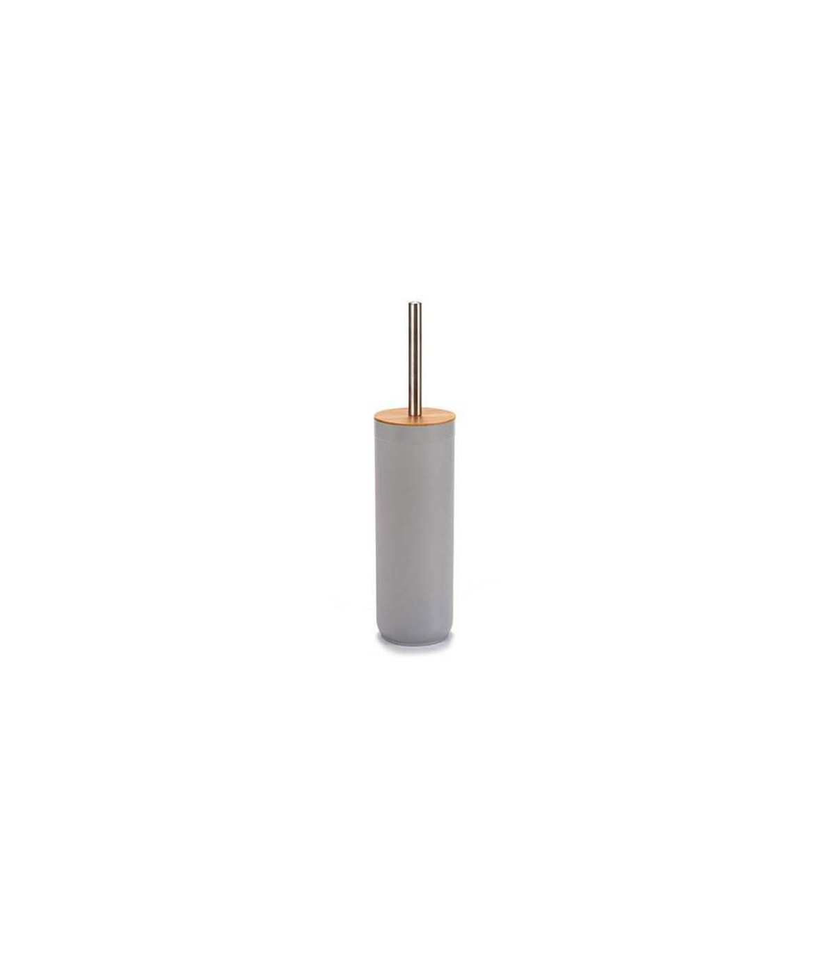 wadiga Balai Brosse WC Plastique Gris Bambou et Inox