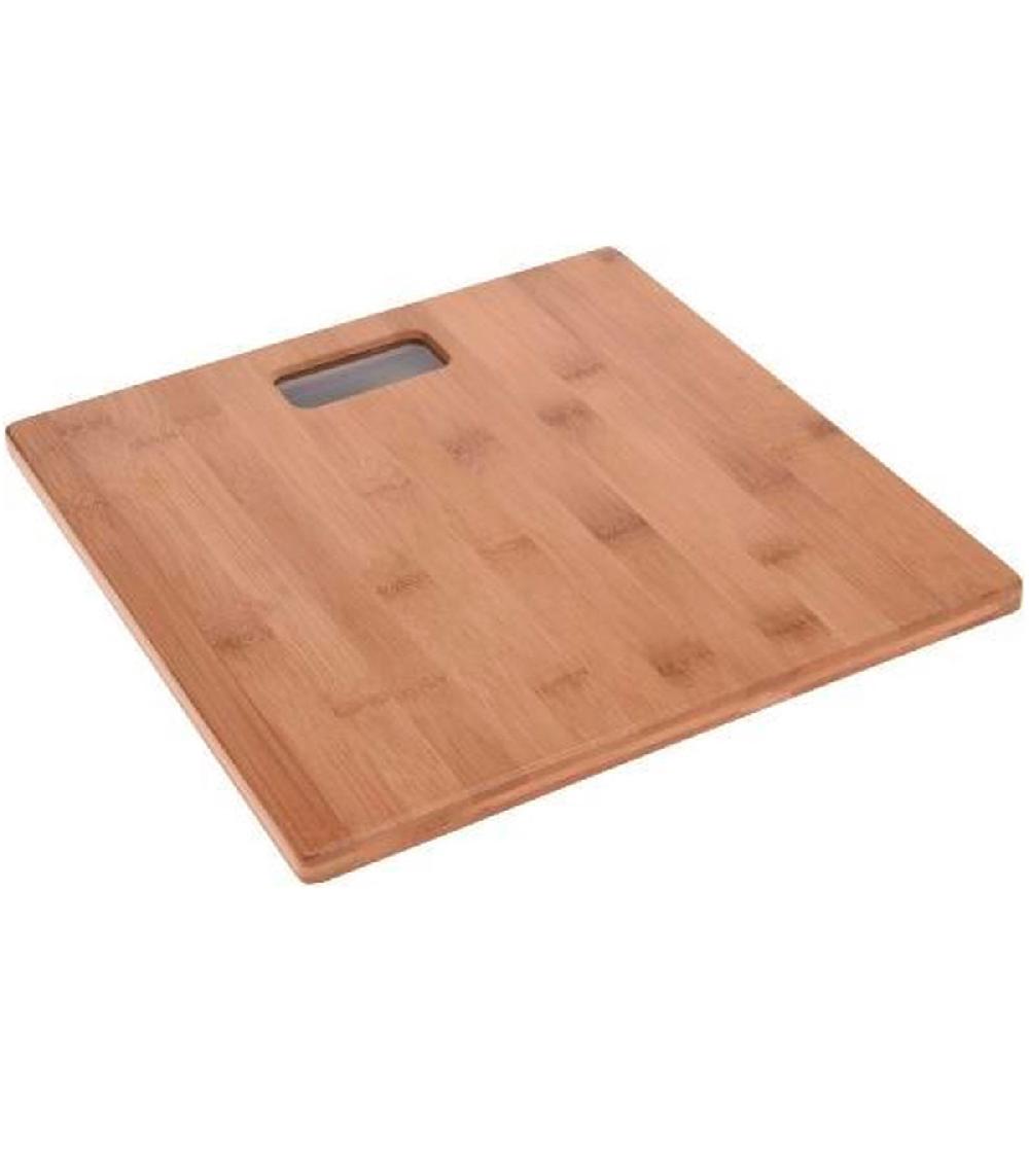 wadiga Balance pèse-personne numérique en bambou 30x30cm