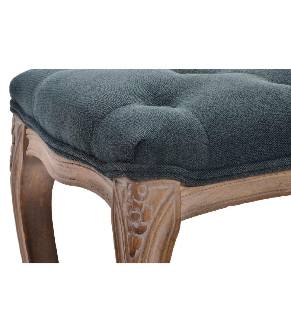 Wadiga Banquette Capitonnée Classique Bois Naturel Et Polyester Gris