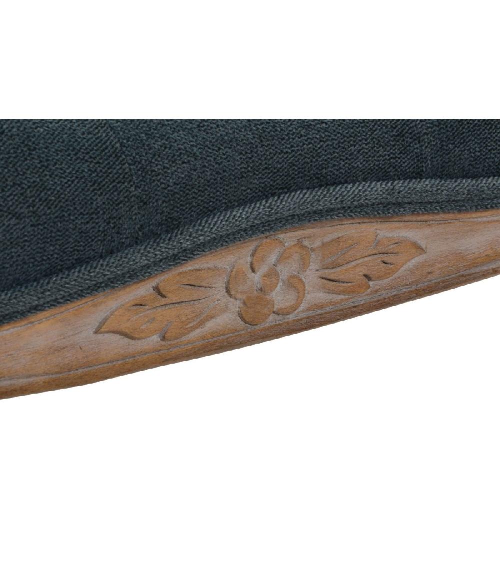 Wadiga Banquette Capitonnée Classique Bois Naturel Et Polyester Gris