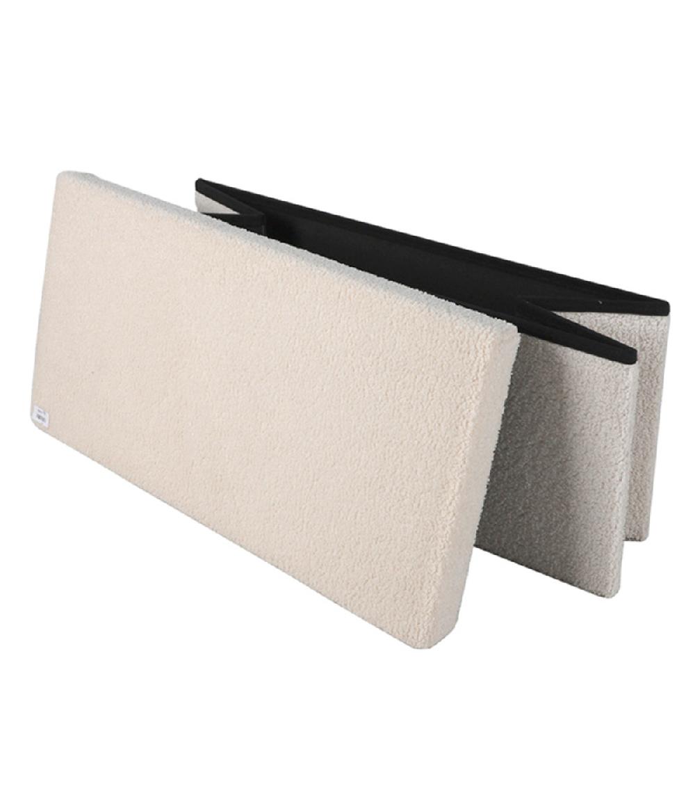 Wadiga Banquette Coffre De Rangement Doudou Beige 76x37.5x37.5cm