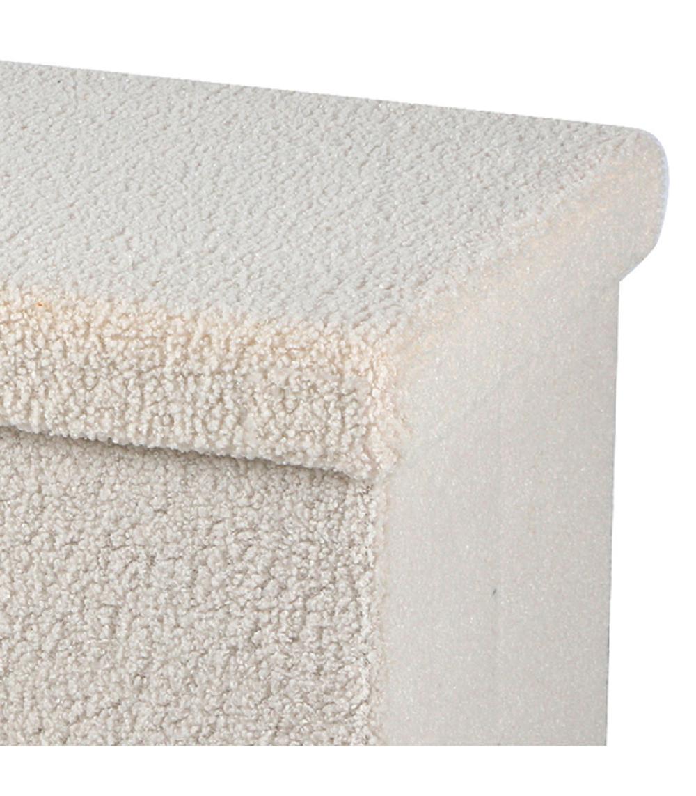 Wadiga Banquette Coffre De Rangement Doudou Beige 76x37.5x37.5cm