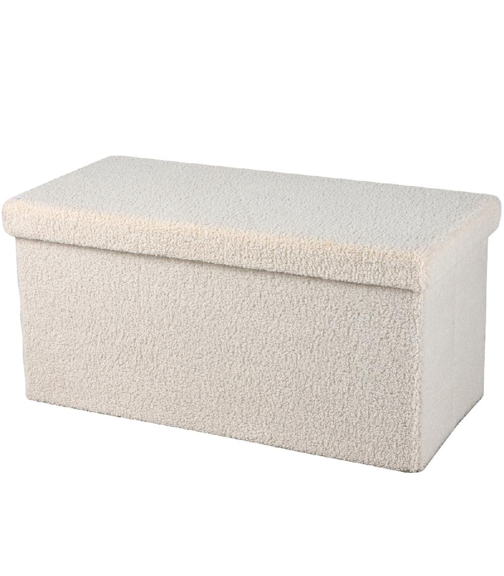 wadiga Banquette coffre de rangement doudou beige 76x37.5x37.5cm
