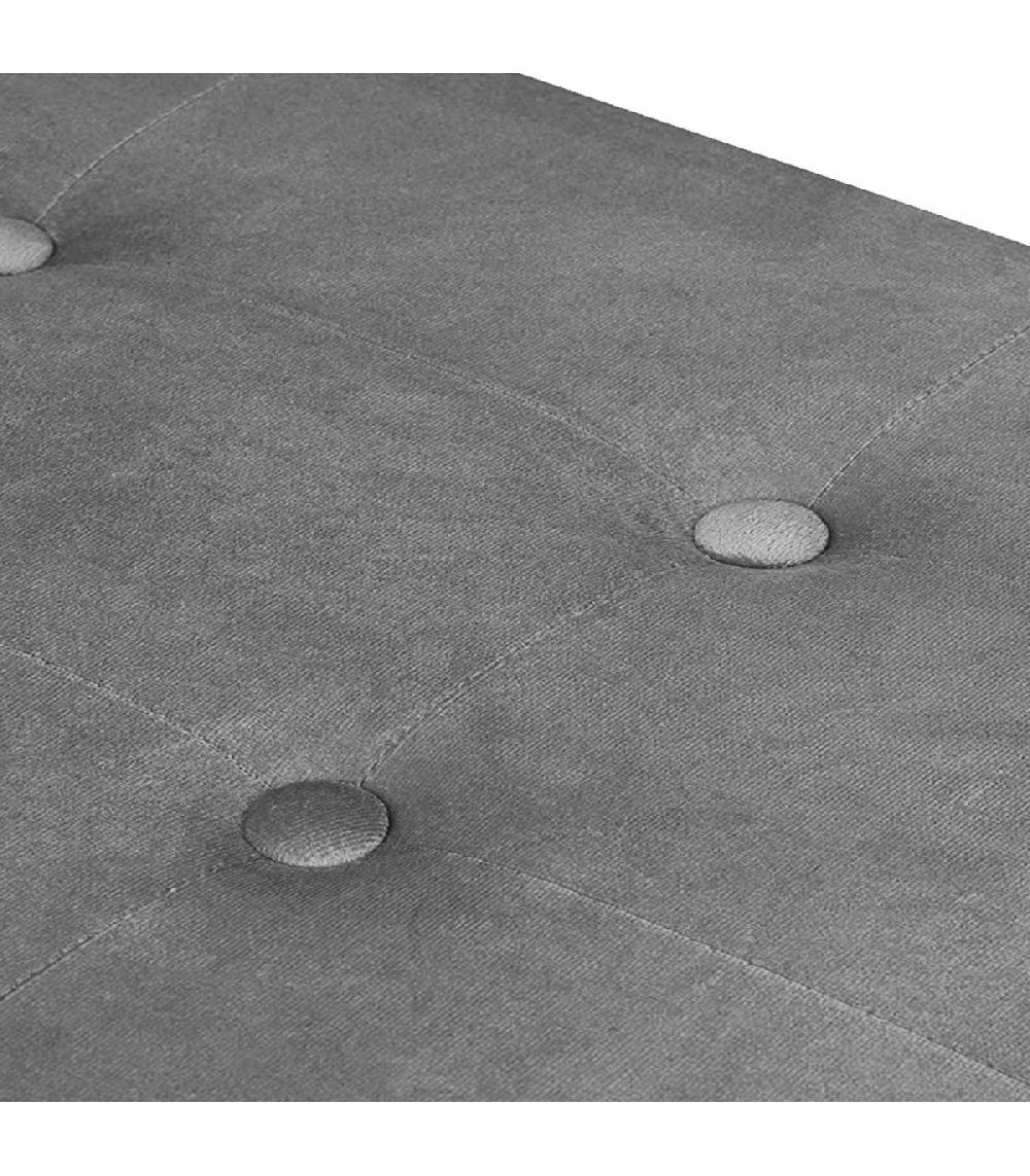 Wadiga Banquette Coffre De Rangement Velours Gris 76x38x38cm