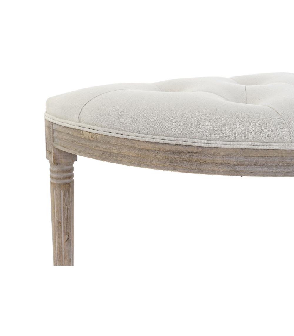 Wadiga Banquette Demi-Lune Capitonnée Classique Bois Et Polyester Beige