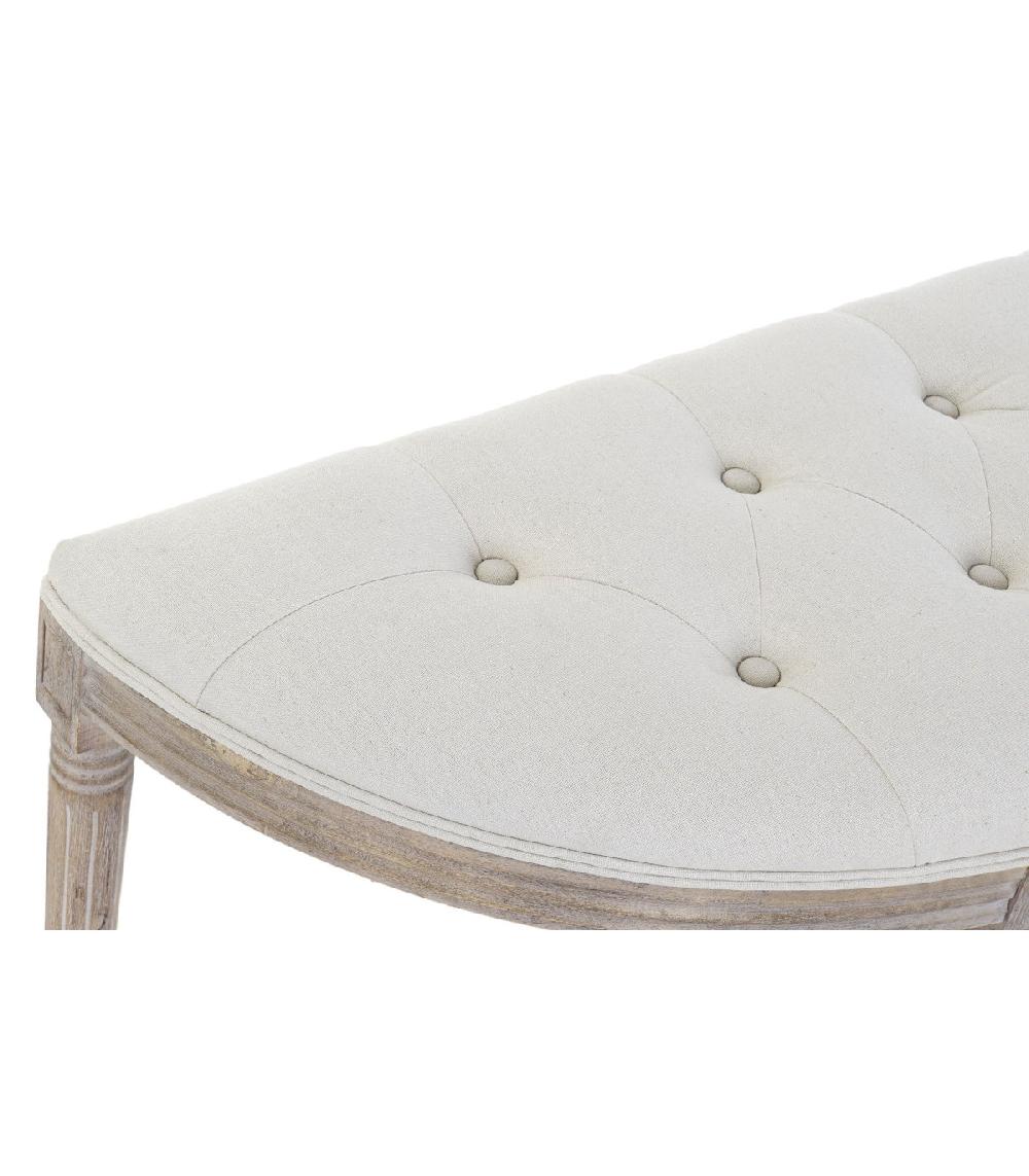 Wadiga Banquette Demi-Lune Capitonnée Classique Bois Et Polyester Beige