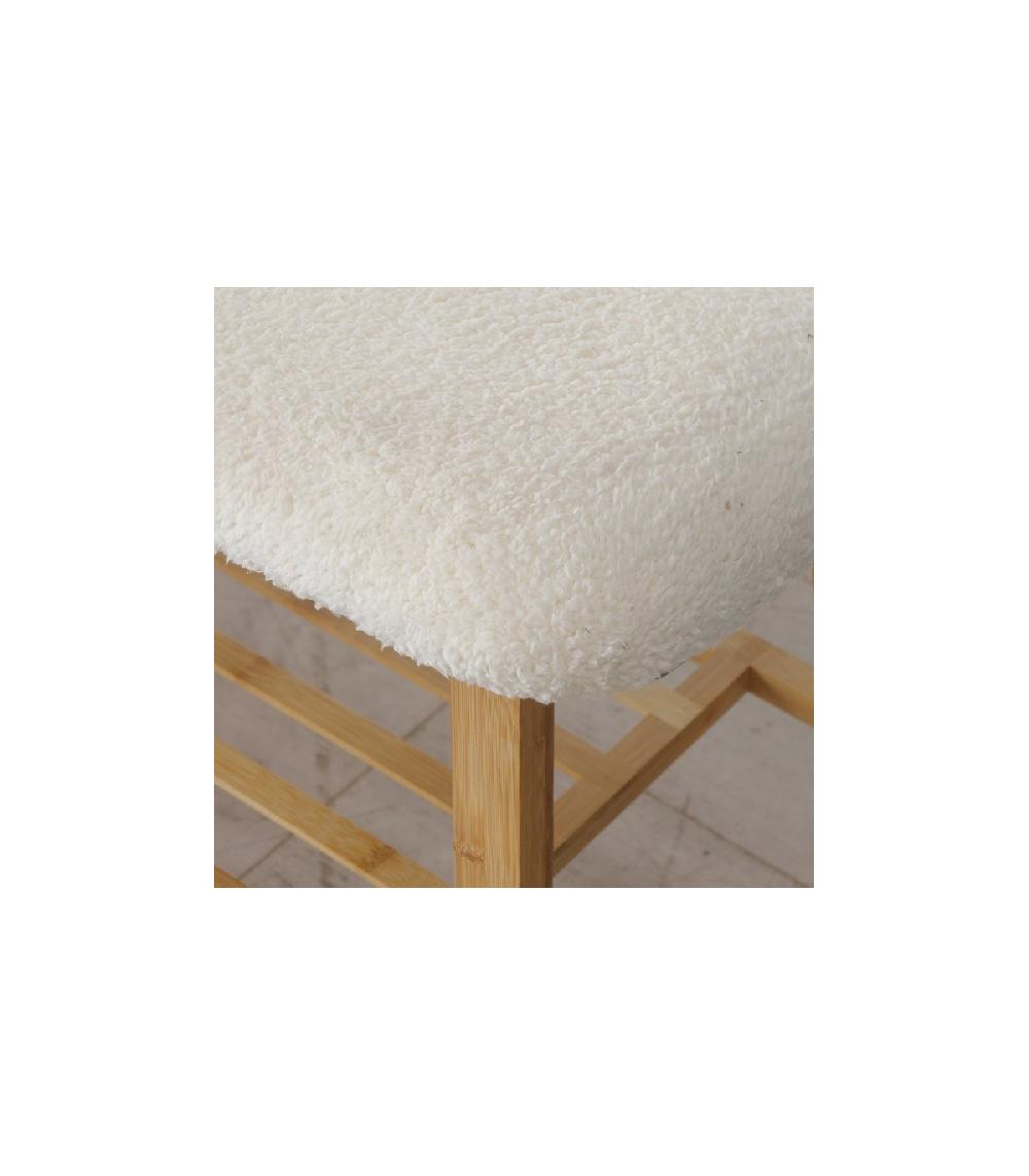 Wadiga Banquette Entrée Ou Bout De Lit Assise Rembourrée Façon Fourrure Blanche