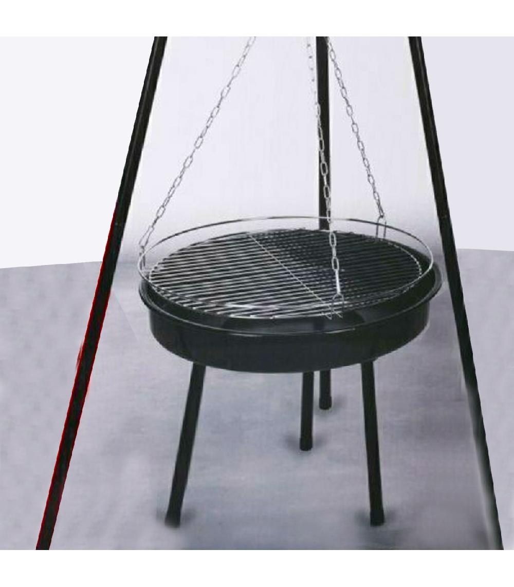 Wadiga Barbecue En Acier Noir Trépied Et Chromé 52x52x151cm