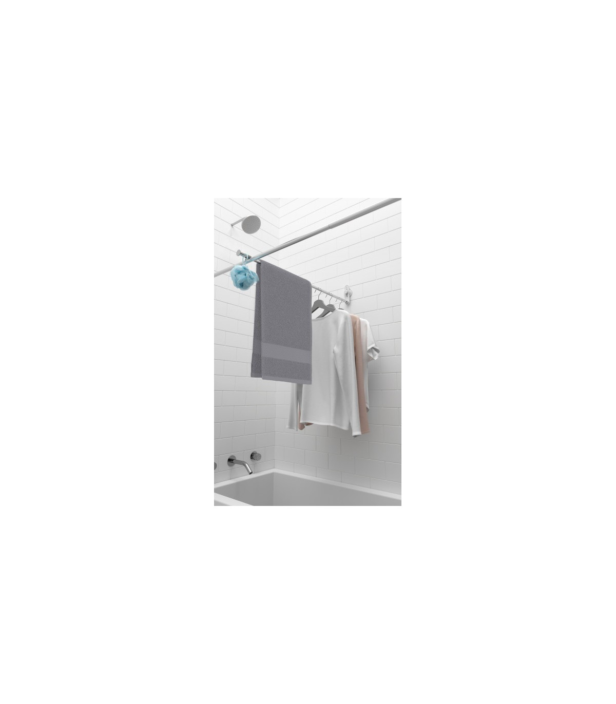 Wadiga Barre De Séchage Douche Amovible UMBRA Sure-Lock Shwr Dry Bar