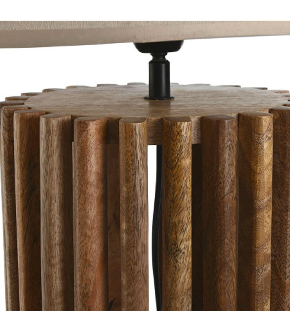 Wadiga Base Lampe à Poser En Bois De Mangue 23x23x72cm