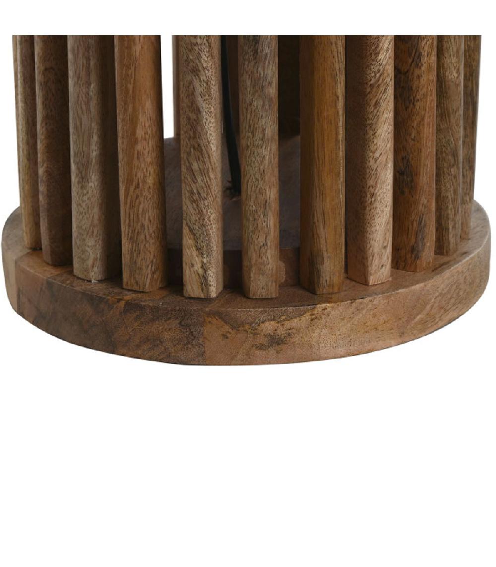 Wadiga Base Lampe à Poser En Bois De Mangue 23x23x72cm