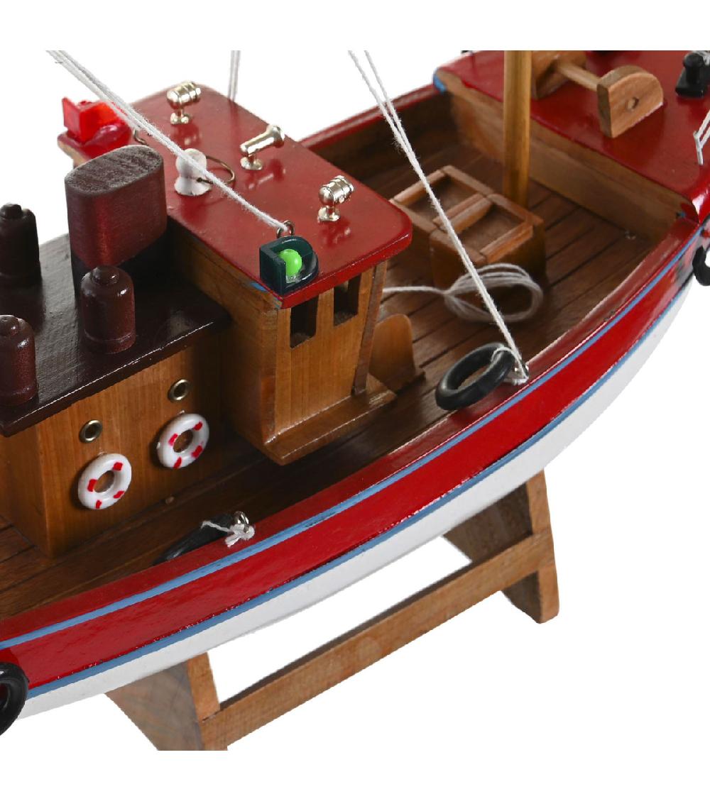 Wadiga Bateau à Voiles Décoratif Pêcheur 40x13.5x35cm