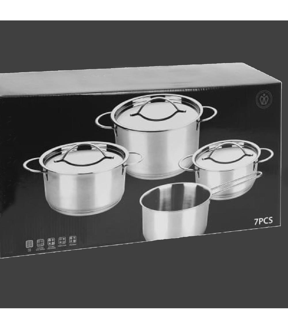 Wadiga Batterie De Cuisine En Acier Inoxydable Tous Feux 7 Pièces