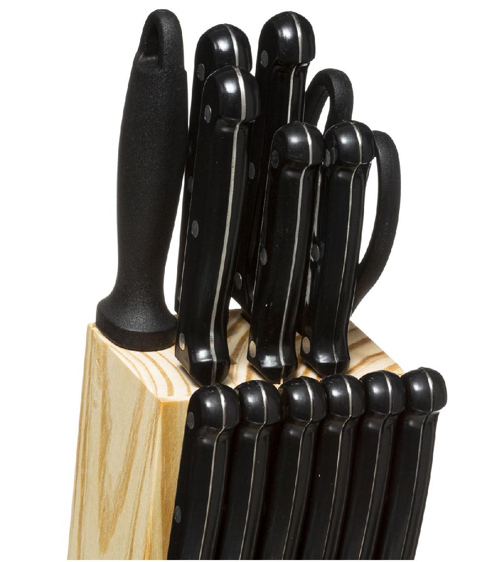 Wadiga Bloc Bois 11 Couteaux + 1 Aiguiseur + 1 Paire De Ciseaux
