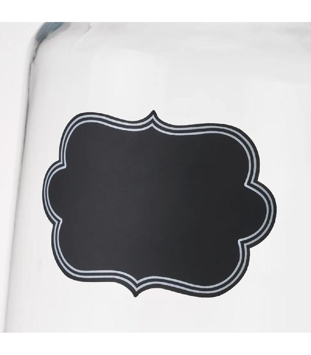 Wadiga Bocal Cuisine Avec étiquette En Verre Et Bouchon Bambou 16x16x21cm