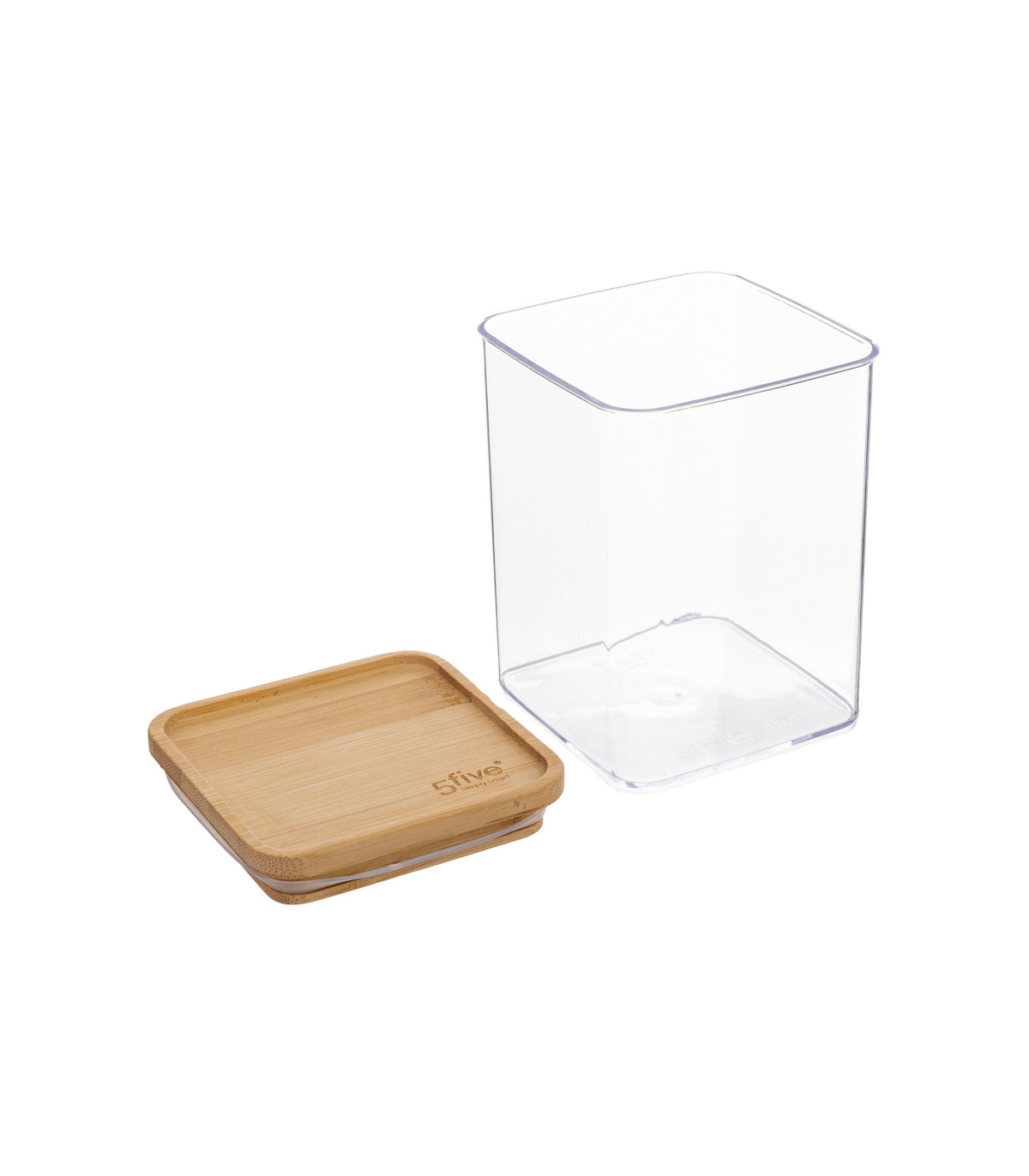Wadiga Bocal Cuisine Carré En Plastique Avec Bouchon Bambou - 0.5L