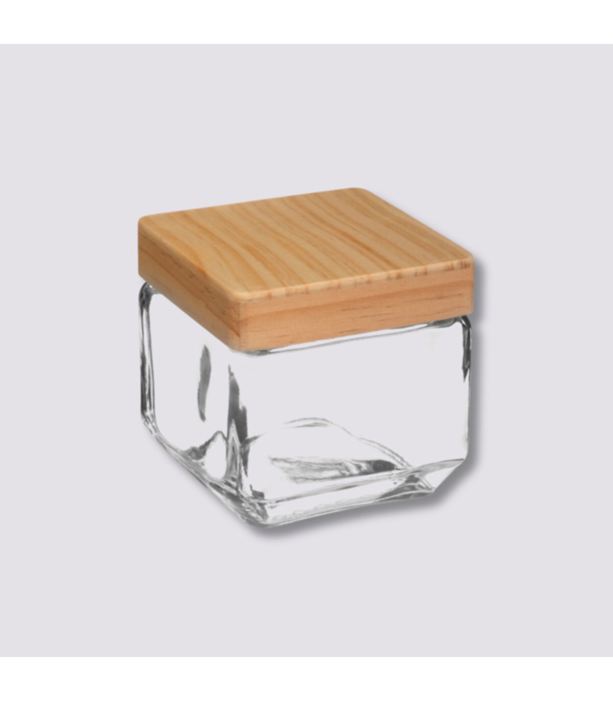 Wadiga Bocal Cuisine Carré En Verre Avec Bouchon Bois - 0.85L