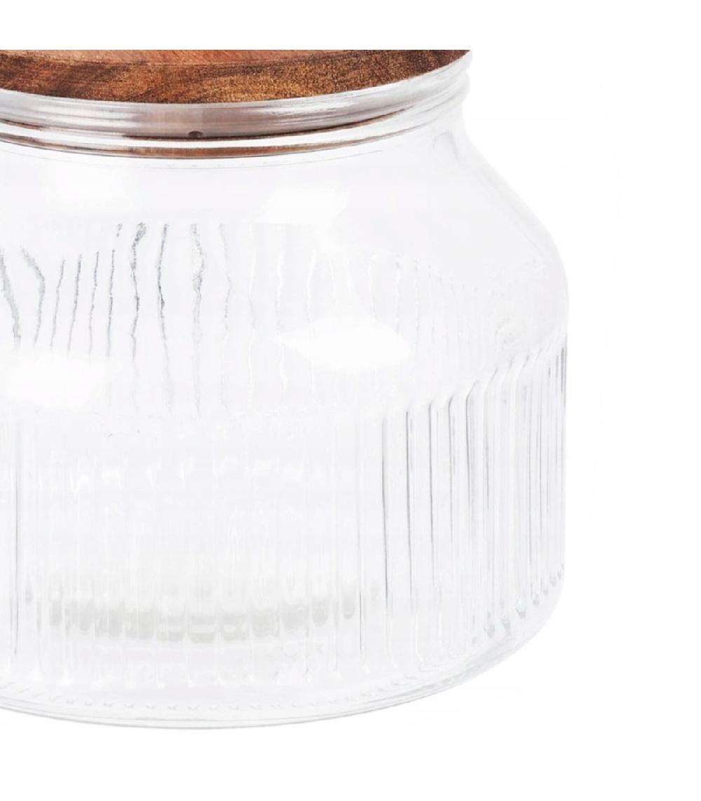 Wadiga Bocal Cuisine En Verre Avec Bouchon Acacia 1750ml