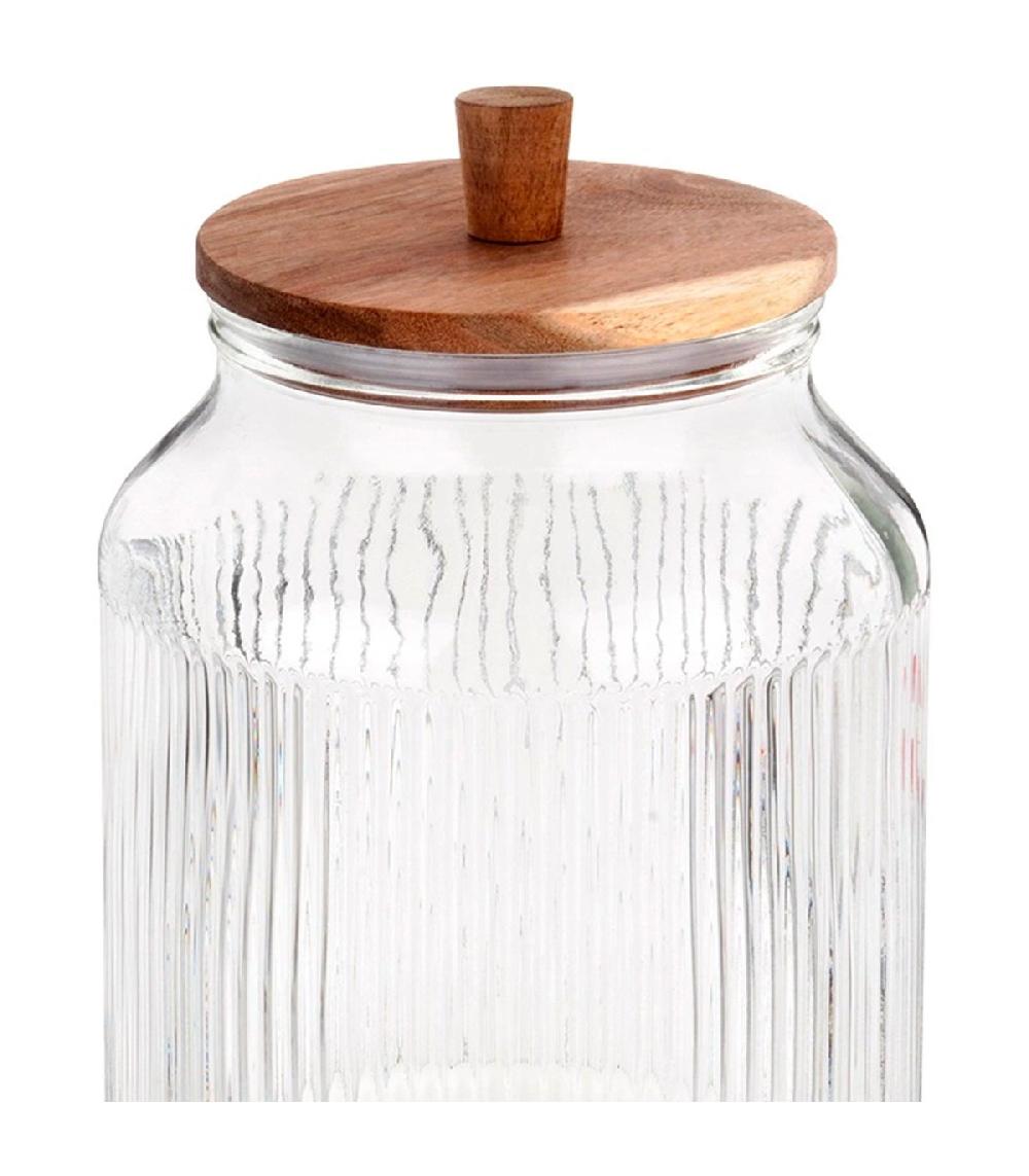 Wadiga Bocal Cuisine En Verre Avec Bouchon Acacia 3100ml