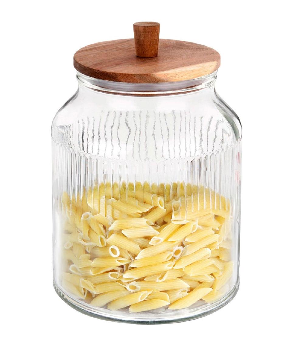 Wadiga Bocal Cuisine En Verre Avec Bouchon Acacia 3100ml