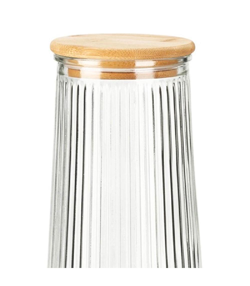 Wadiga Bocal Cuisine En Verre Avec Bouchon Bambou 1.4L