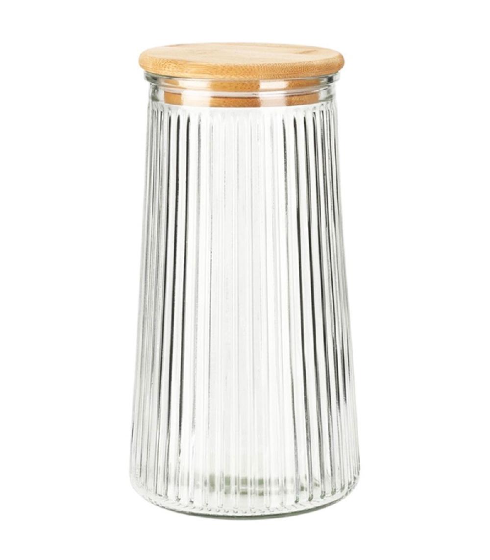 wadiga Bocal cuisine en verre avec bouchon bambou 1.4L