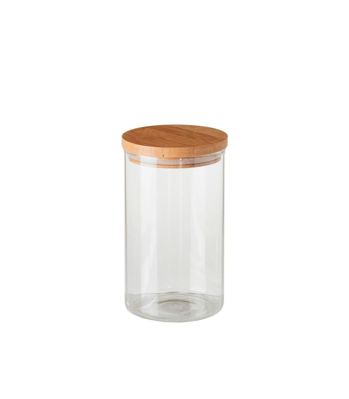 wadiga Bocal Cuisine en Verre avec Bouchon Bambou - Hauteur 17cm