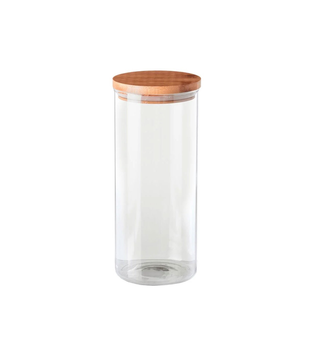wadiga Bocal cuisine en verre avec bouchon bambou hauteur 22.5cm