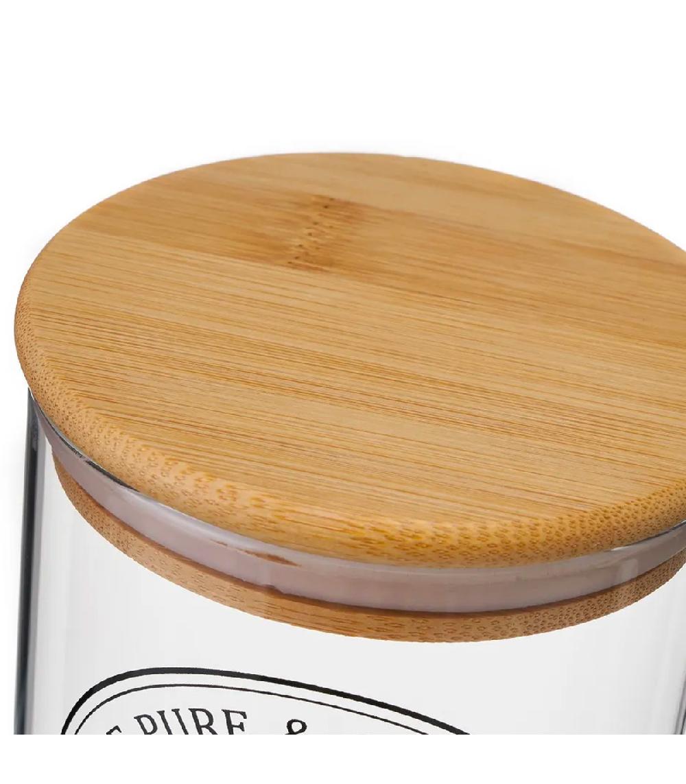 Wadiga Bocal Cuisine En Verre Avec Bouchon Bambou Sel