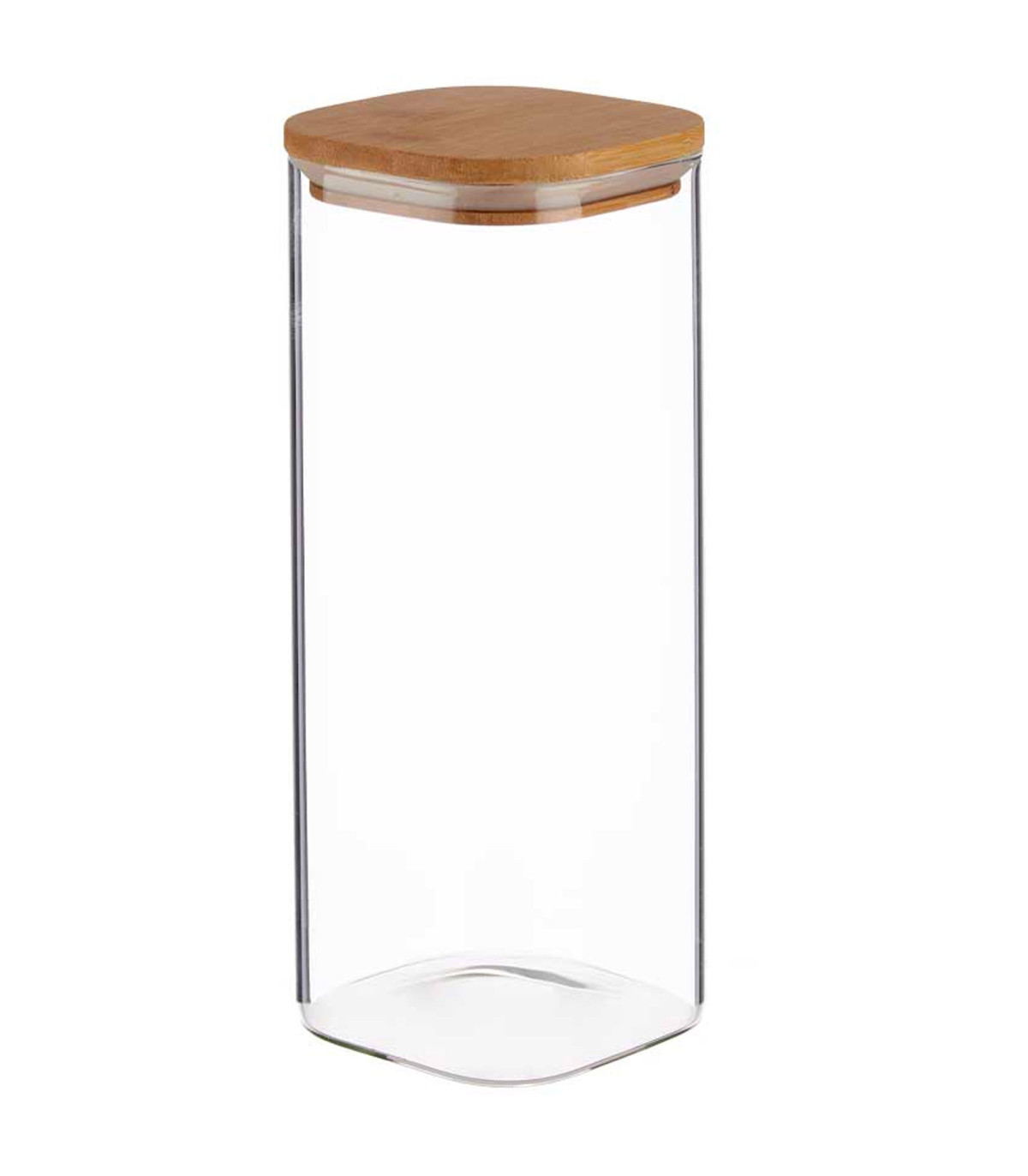 wadiga Bocal cuisine en verre avec bouchon hermétique bambou 1800ml