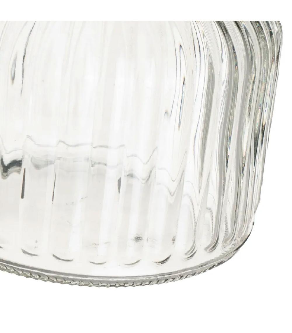 Wadiga Bocal Cuisine En Verre Strié Avec Bouchon Bois 1200ml