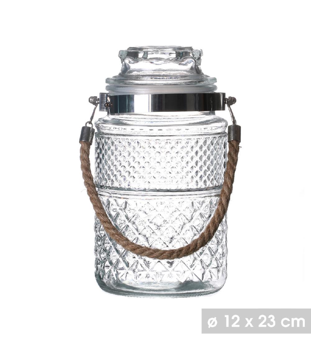 Wadiga Bocal Cuisine Hermétique En Verre Avec Anse En Jute - 1800ml