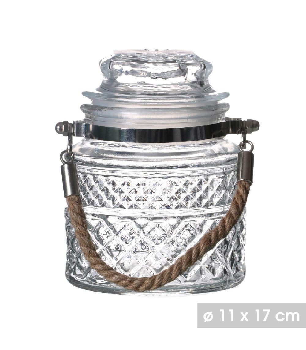 Wadiga Bocal Cuisine Hermétique En Verre Avec Anse En Jute - 1000ml