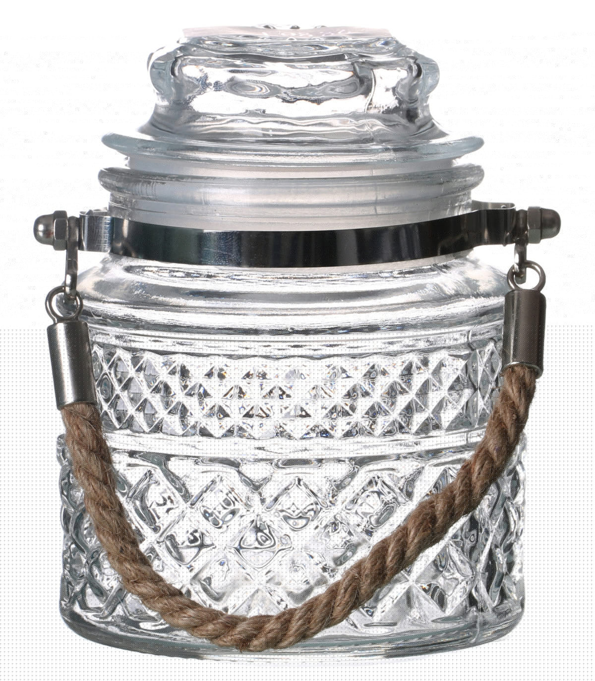 wadiga Bocal Cuisine Hermétique en Verre avec Anse en Jute - 550ml