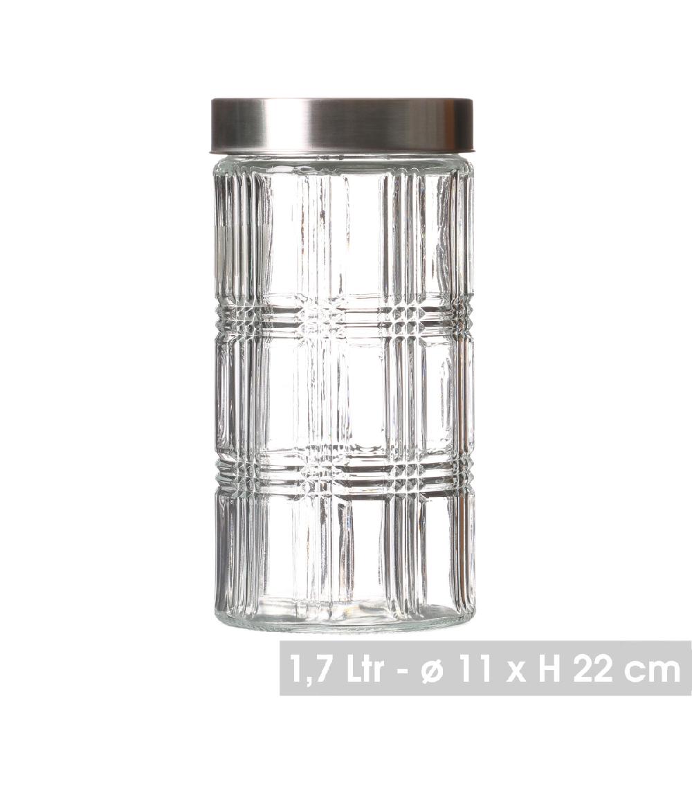 Wadiga Bocal Cuisine Hermétique En Verre Avec Couvercle Inox - 1700ml