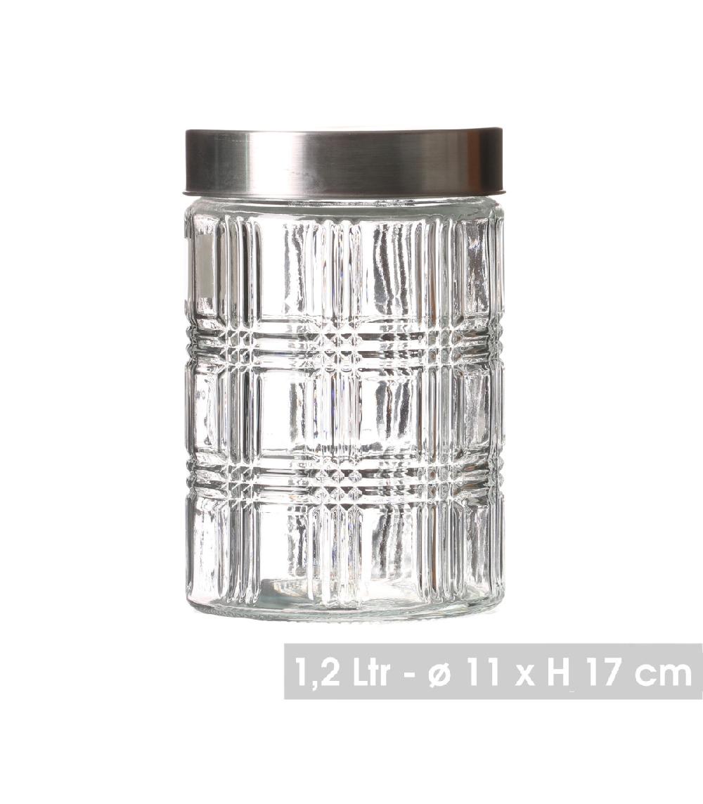 Wadiga Bocal Cuisine Hermétique En Verre Avec Couvercle Inox - 1200ml
