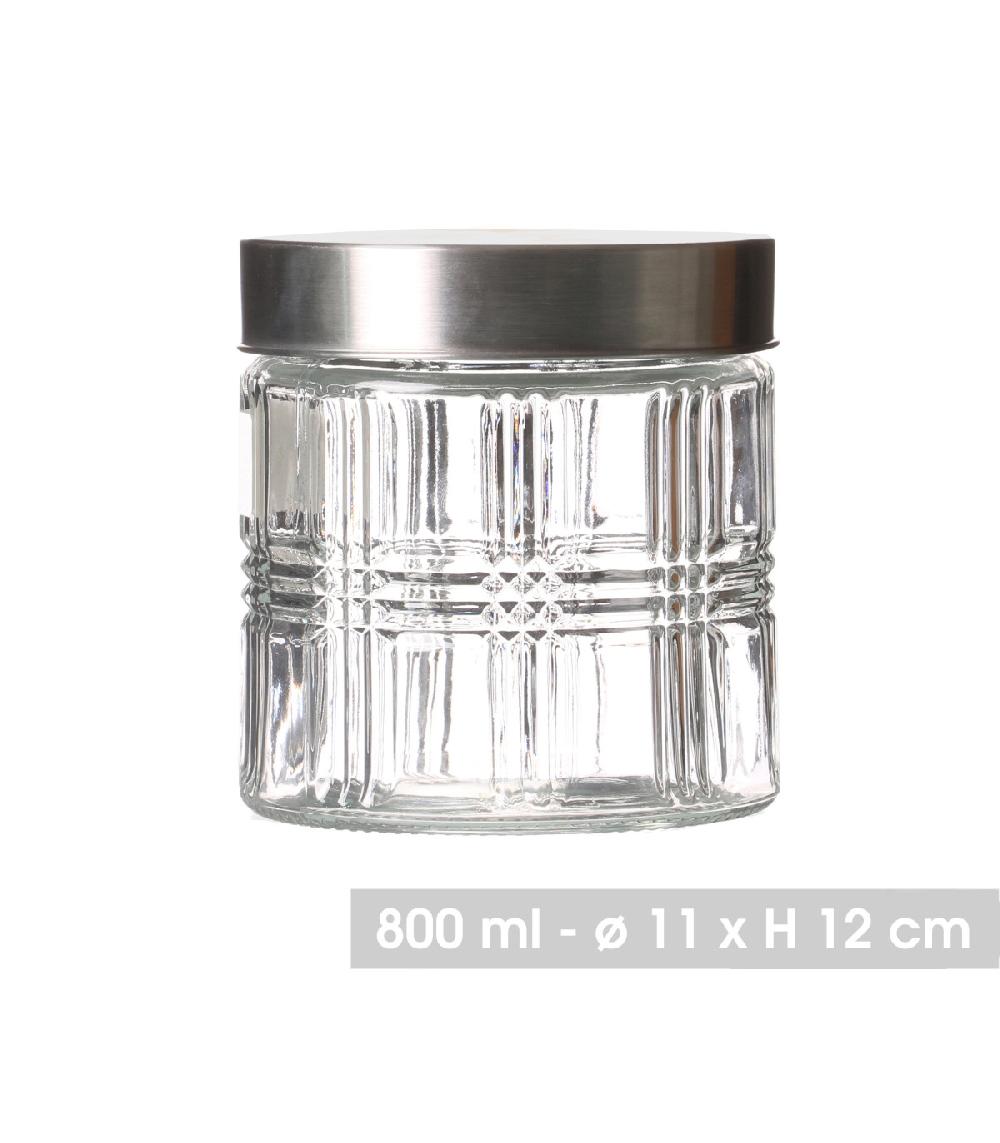 Wadiga Bocal Cuisine Hermétique En Verre Avec Couvercle Inox - 800ml