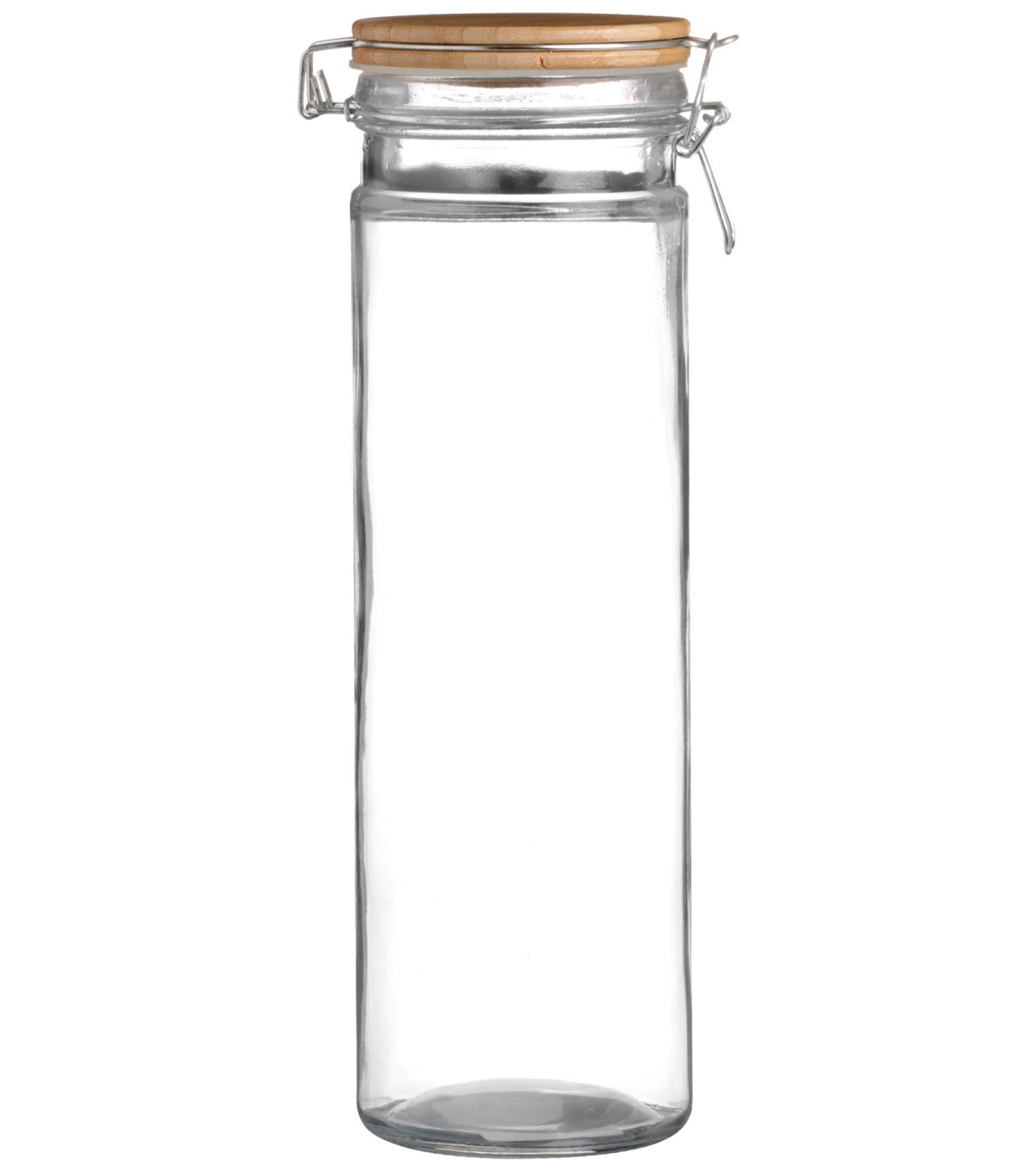 wadiga Bocal Cuisine Hermétique en Verre Couvercle Clip Bambou - 1.9L