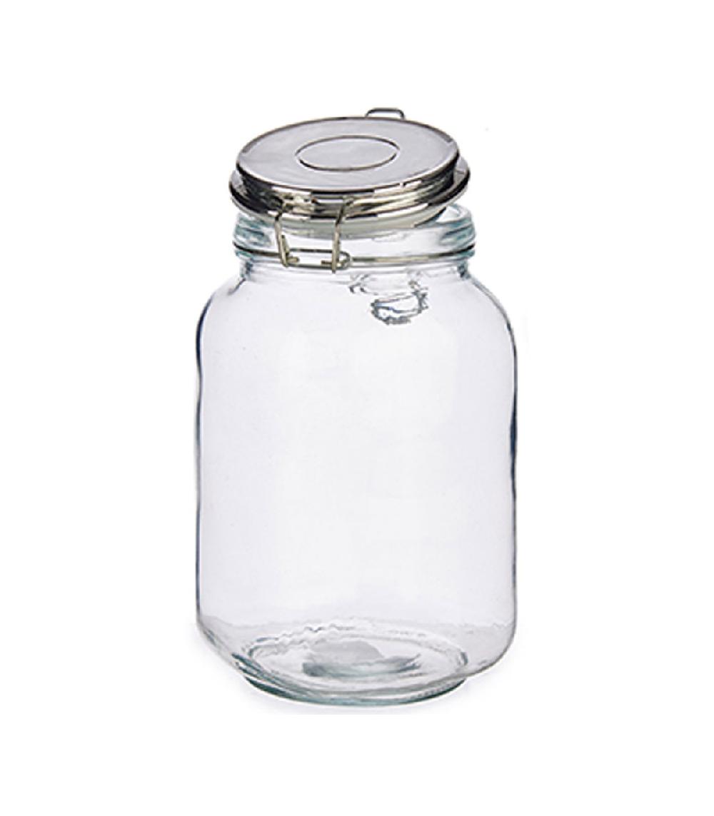 Wadiga Bocal Cuisine Hermétique En Verre Couvercle Clip Métal Chromé - 1.5L